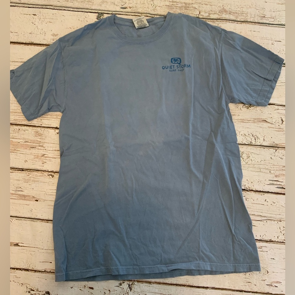 Quiet Storm Surf “Live Aloha”‎ Blue Graphic Tee T-Shirt Medium